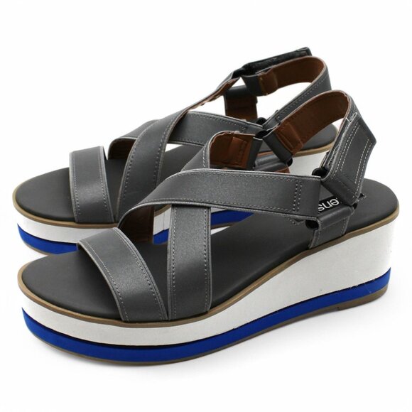 Kensie Womens Tia Iridescent Ankle Strap Wedge Sandals - Picture 3 of 7